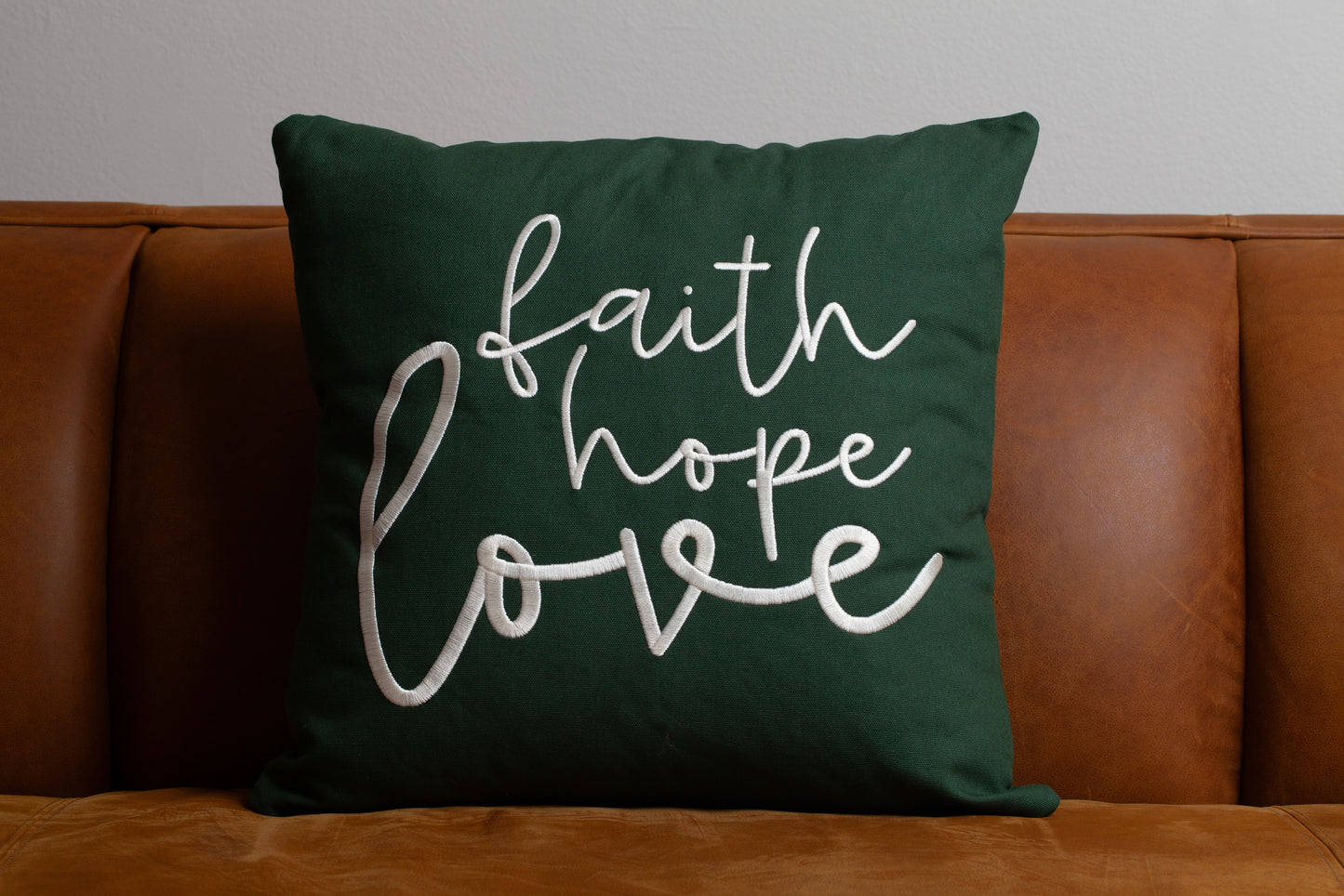 Embroidered Throw Pillow - FHL - Green