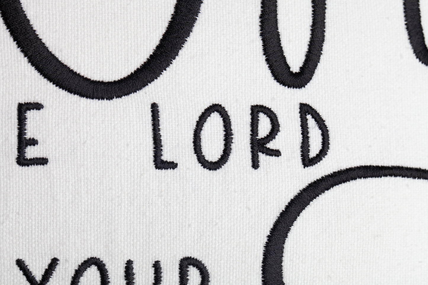 Throw Pillow Covers, Embroidered - JS - White