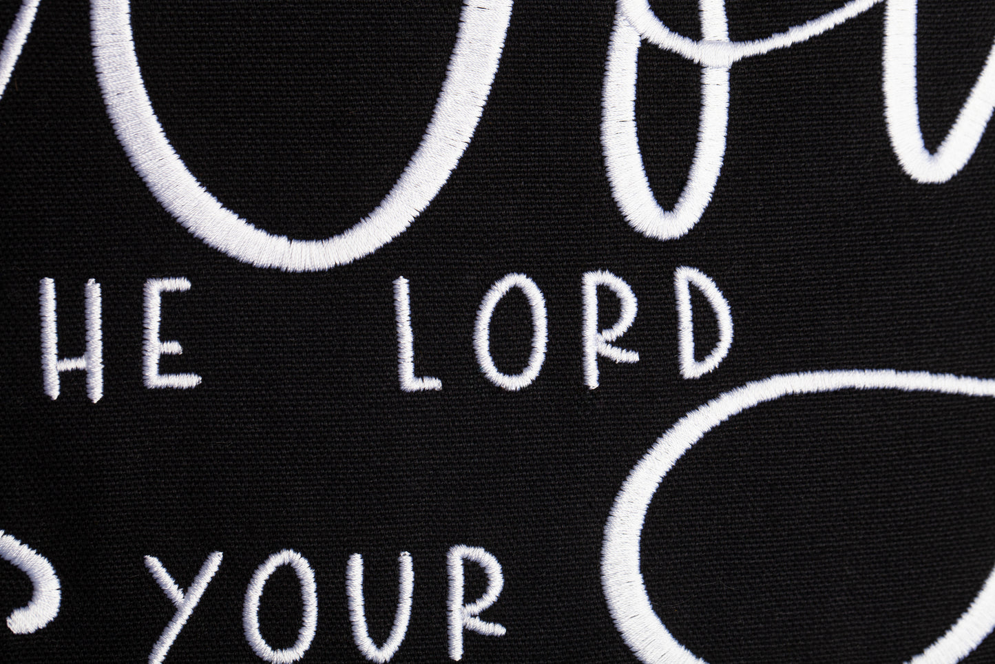 Embroidered Throw Pillow - JS - Black