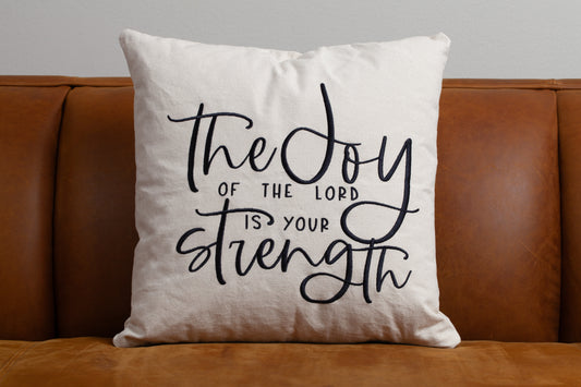 Throw Pillow Coves, Embroidered - JS - Wheat