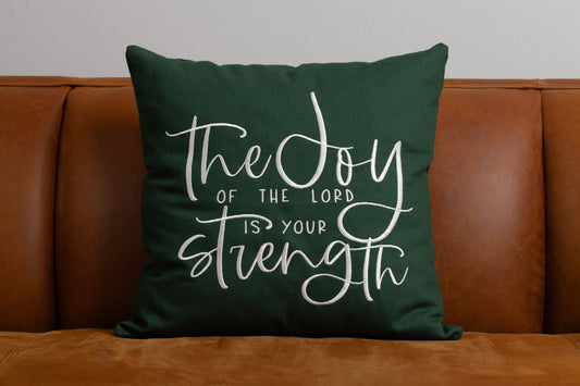 Throw Pillow Covers, Embroidered - JS - Green