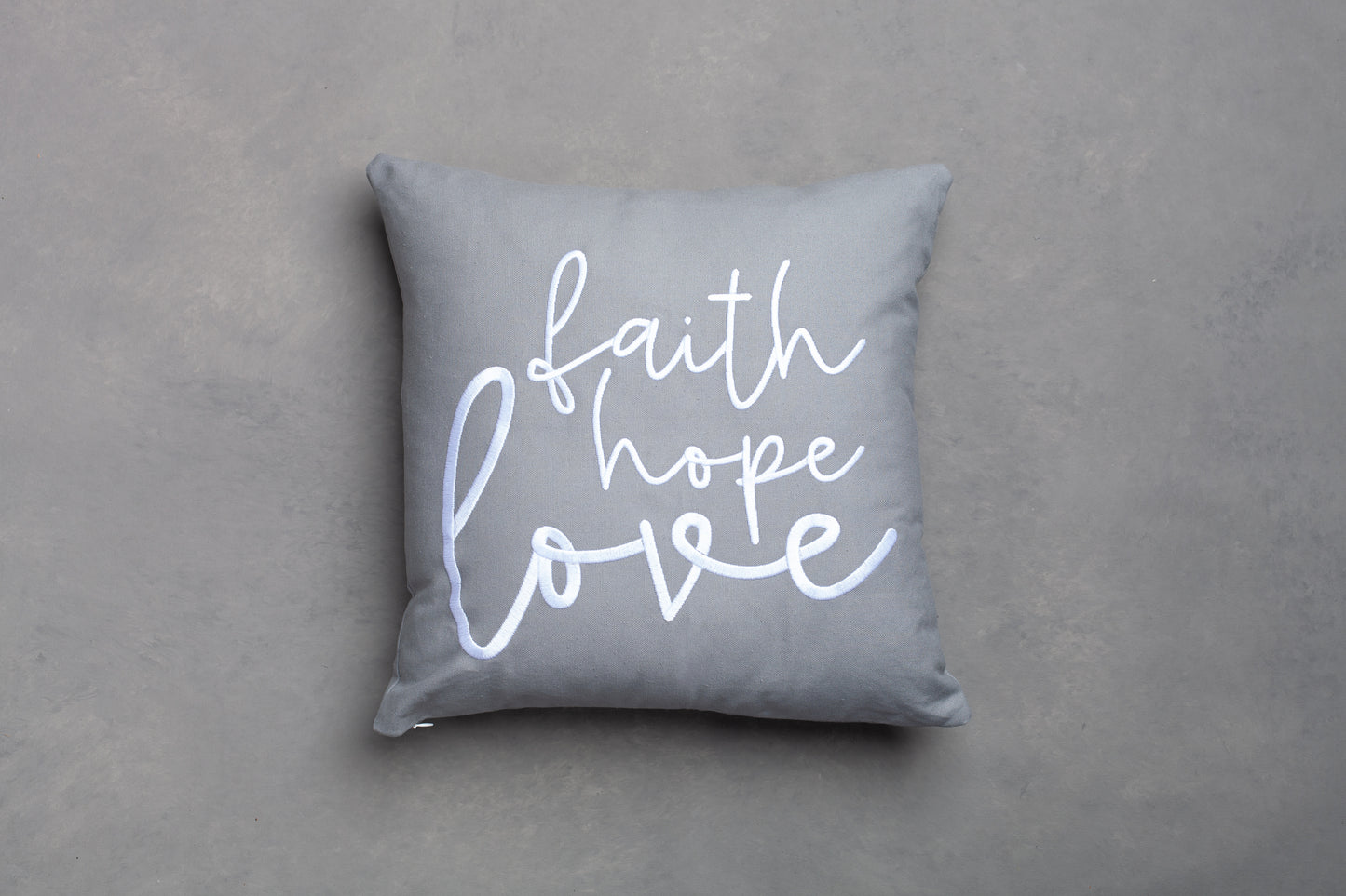 Embroidered Throw Pillow - FHL - Gray