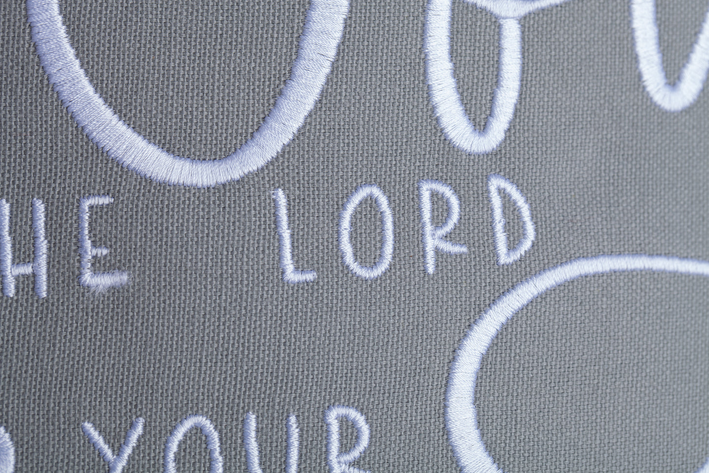 Embroidered Throw Pillow - JS - Gray