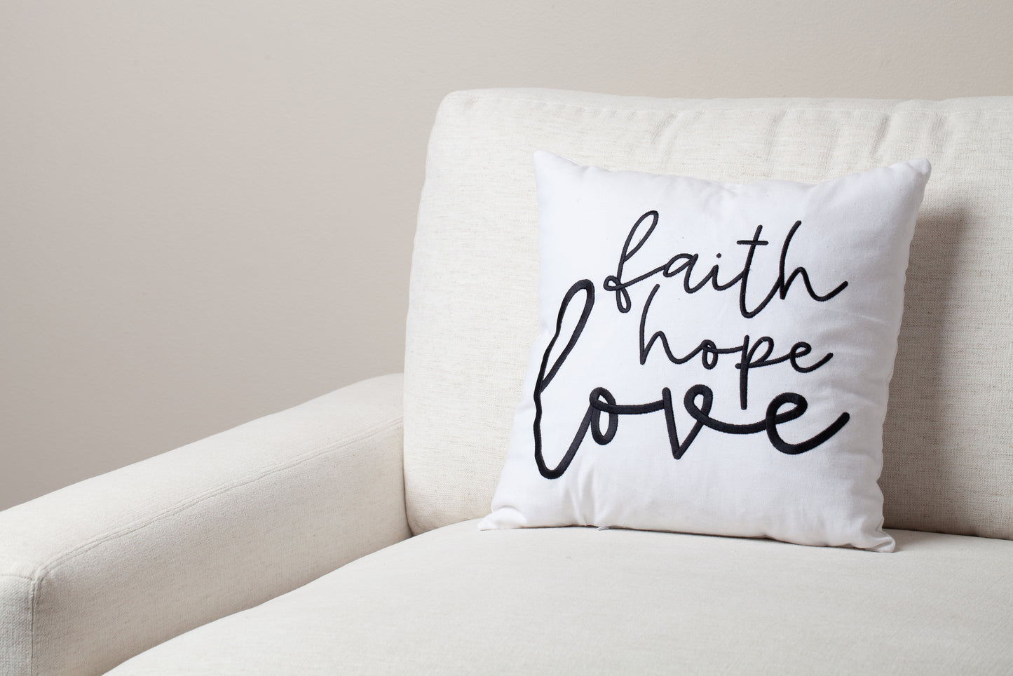 Embroidered Throw Pillow - FHL - White