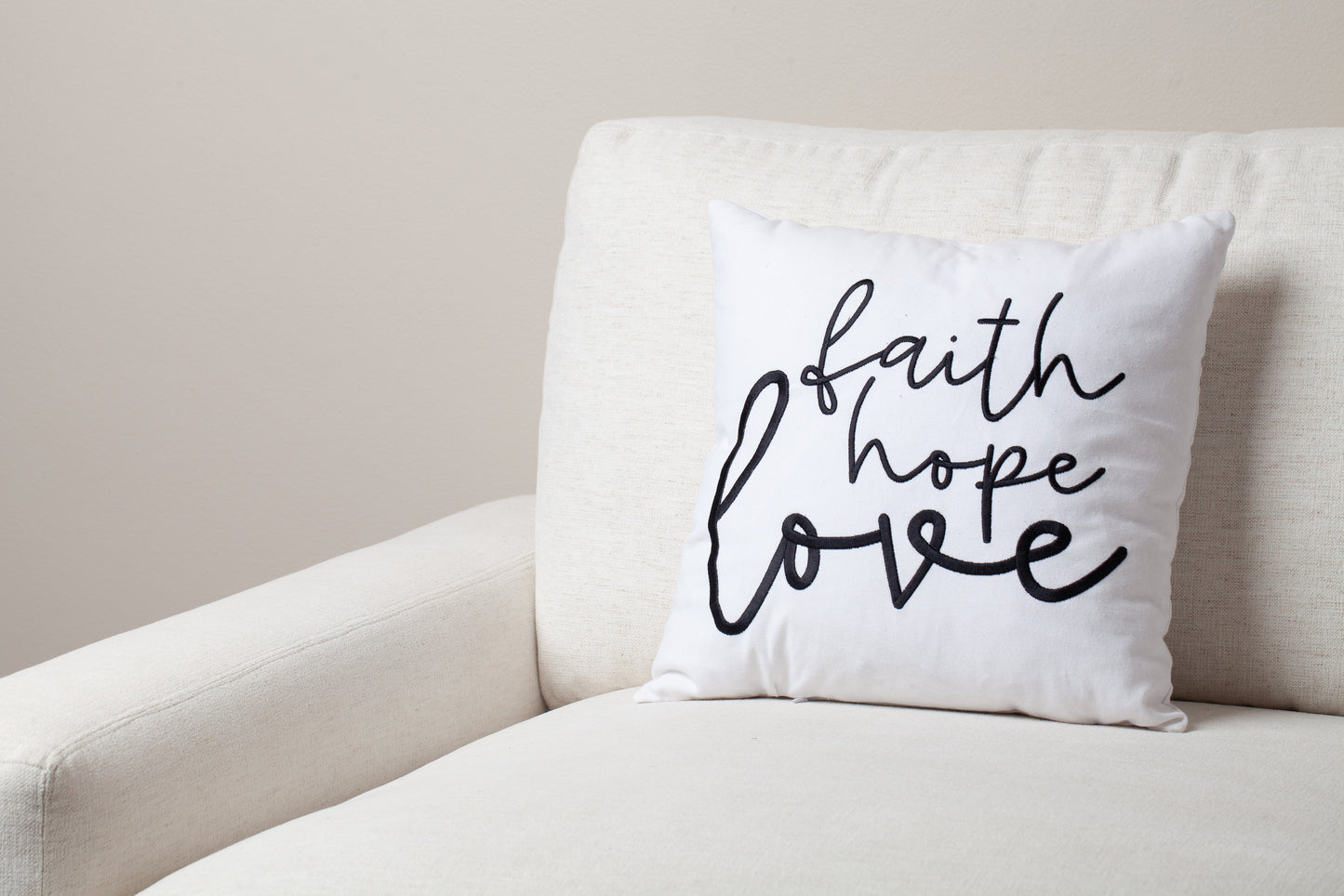 Throw Pillow Covers, Embroidered -FHL - White