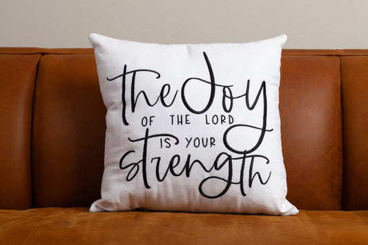 Throw Pillow Covers, Embroidered - JS - White
