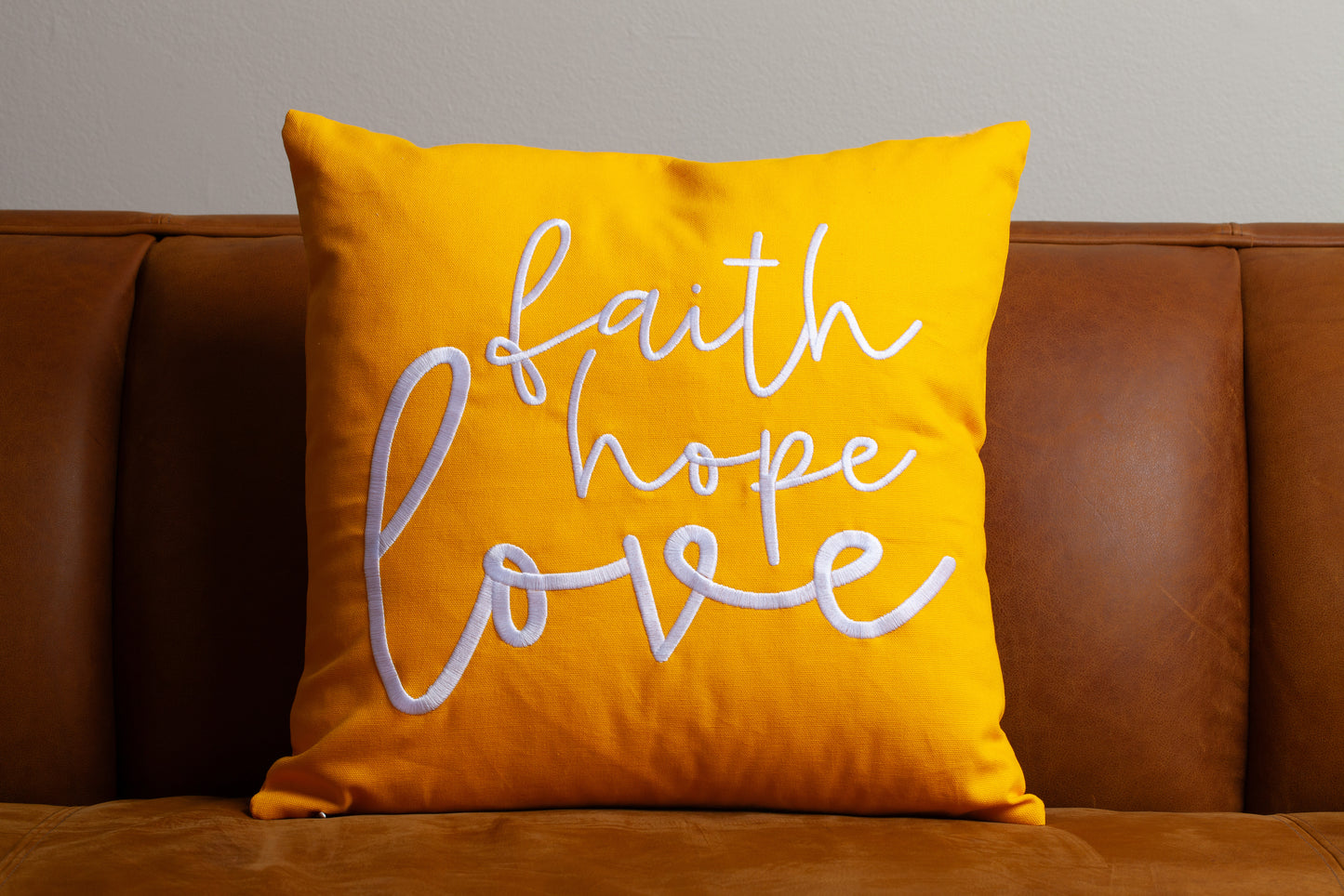 Embroidered Throw Pillow - FHL - Yellow