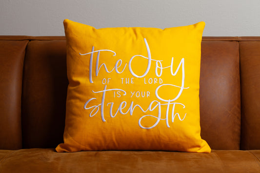 Throw Pillow Coves, Embroidered - JS - Yellow
