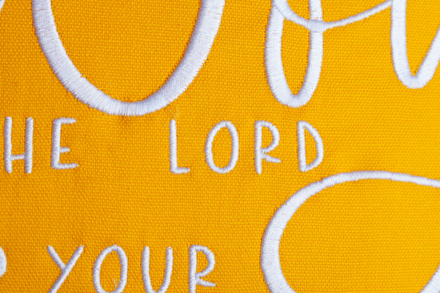 Embroidered Throw Pillow - JS - Yellow